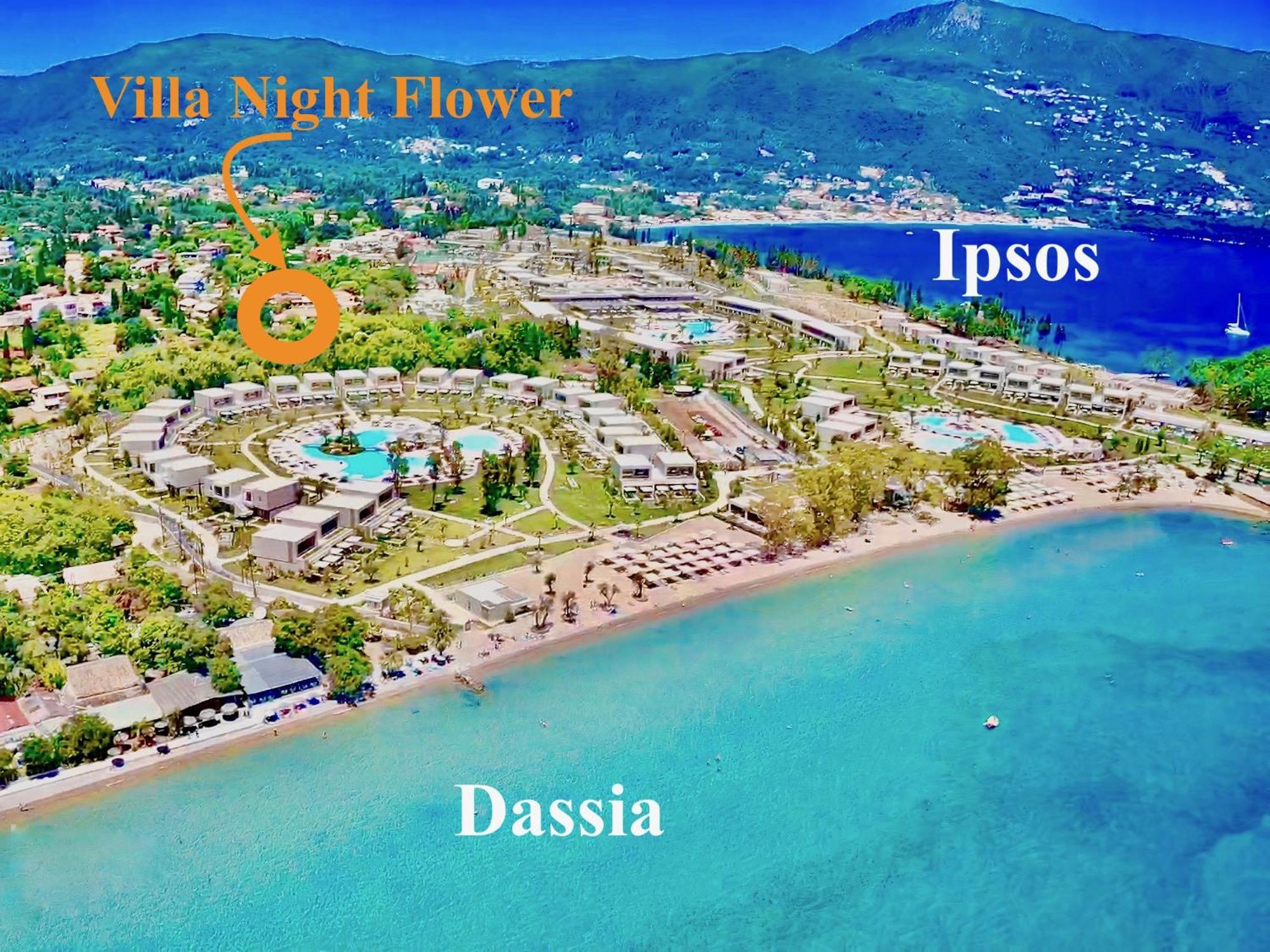 Beach Villa Night Flower With Private Pool By Dadovillas Dassia  Exterior photo